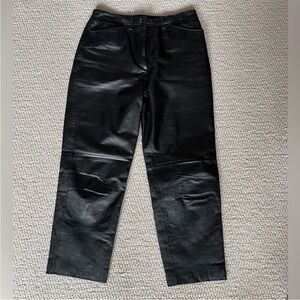 Lauren Ralph Lauren black leather pants size 8 100% leather